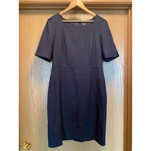 Ann Taylor Navy Pencil Sheath Dress P14 Classic, Work wear, Quiet Luxury